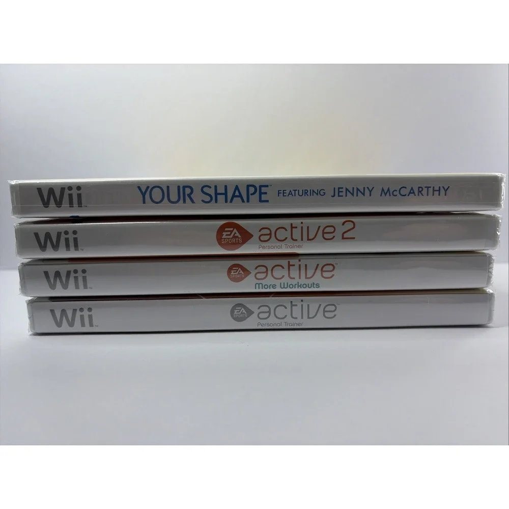 Nintendo Wii fitness Bun- Active, 2, Active More Workouts & Your Shape (4 Games)